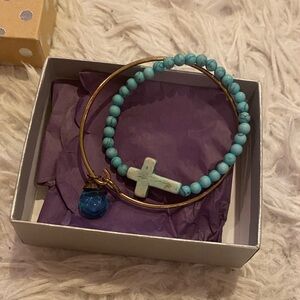 Target Blue Beaded Bracelet Duo